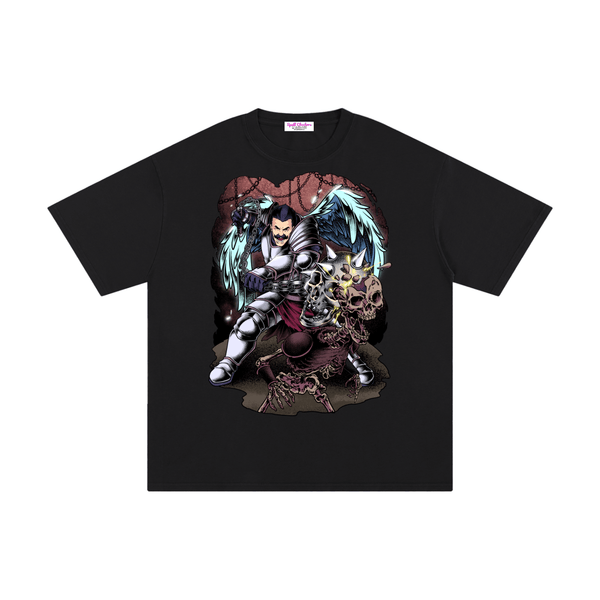 retribution graphic t shirt model wearing
